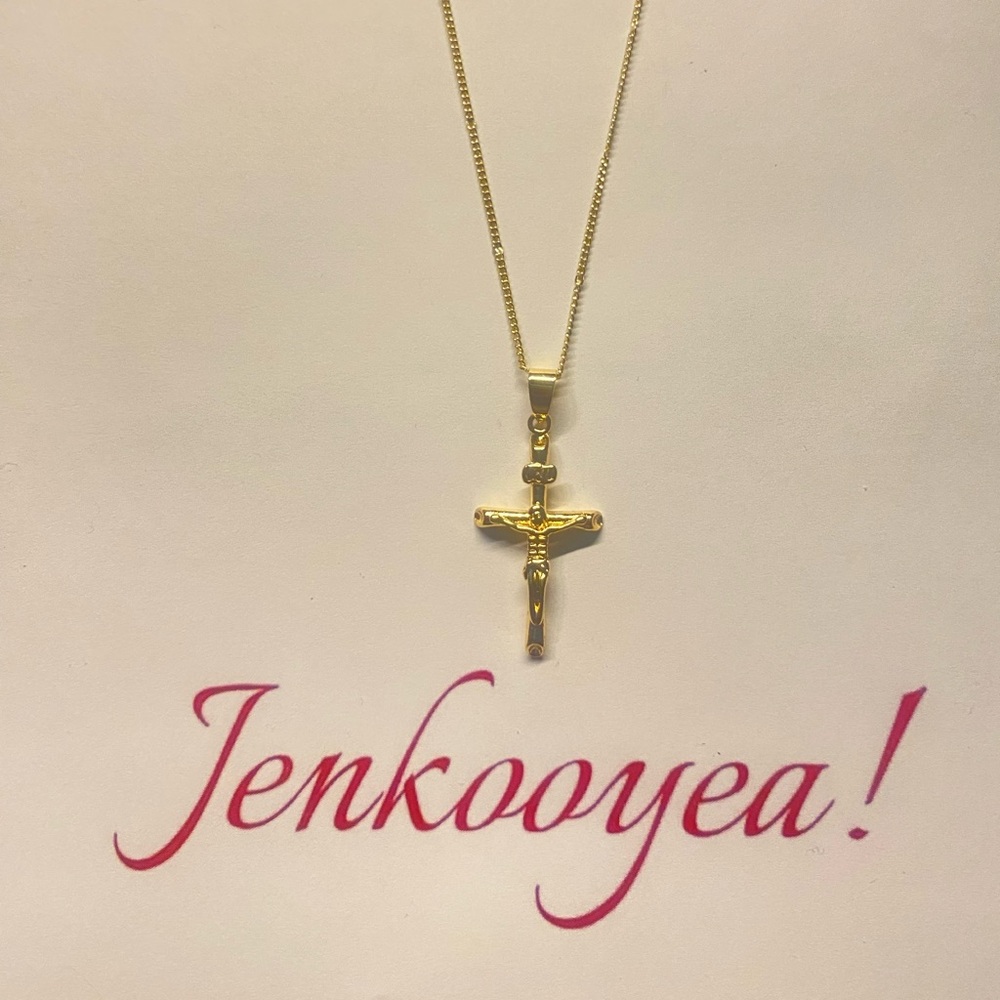 Gold Crucifix Pendant Necklace